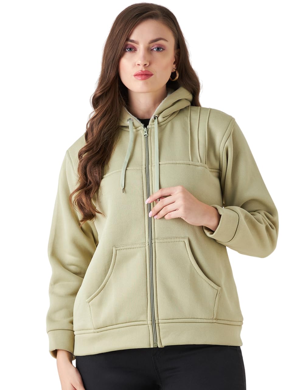 Women Solid Hooded Jacket for Winter
