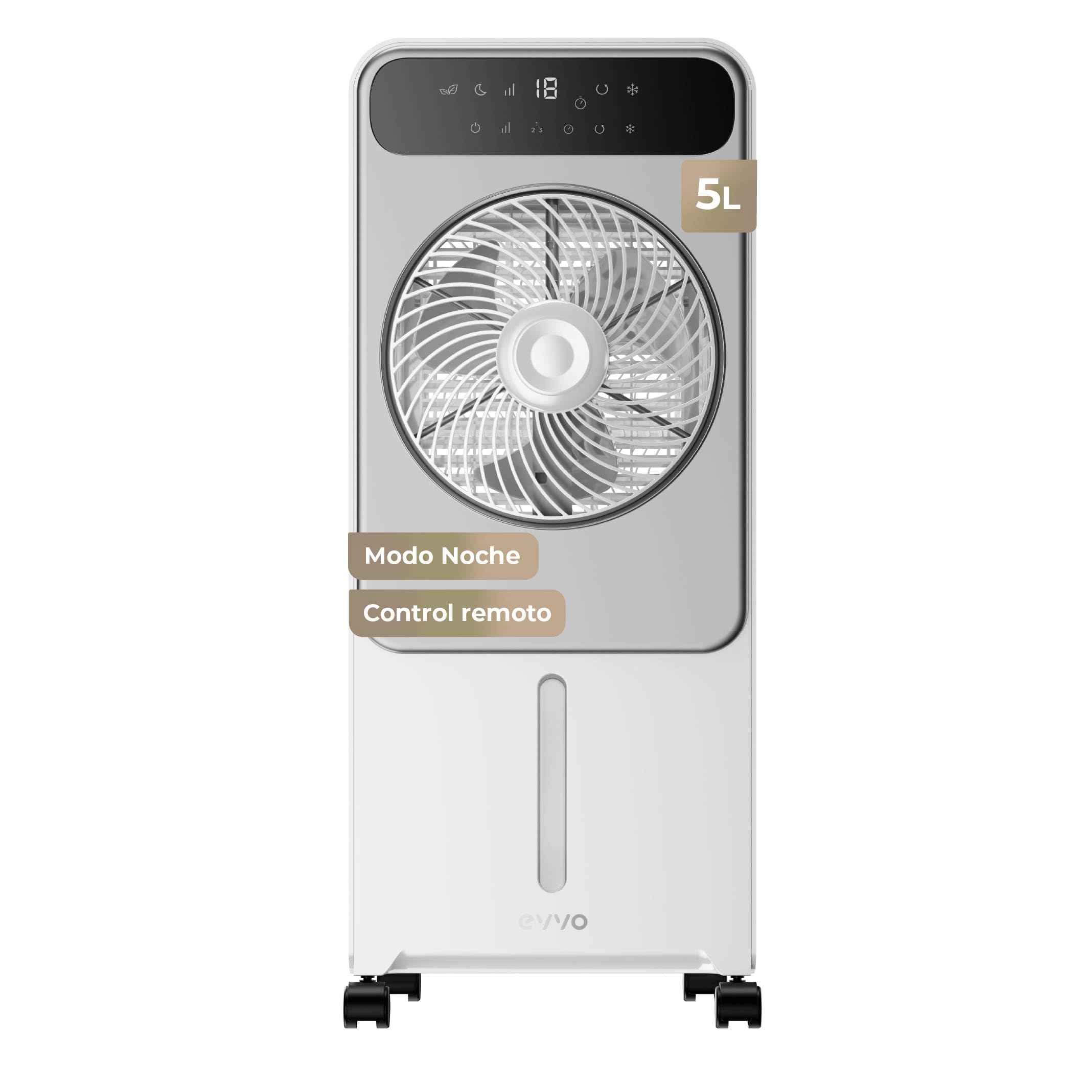 EVVO AC950 Raffreddatore d'aria portatile aria fredda senza installazione 12 velocità, funzione fredda con acqua e ghiaccio, pannello LED, telecomando, ventilatore a torre silenzioso