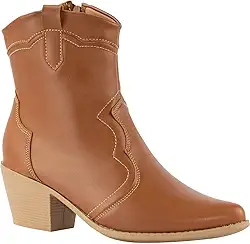 Bota Feminina Western Texana Confortável Country Cano Curto