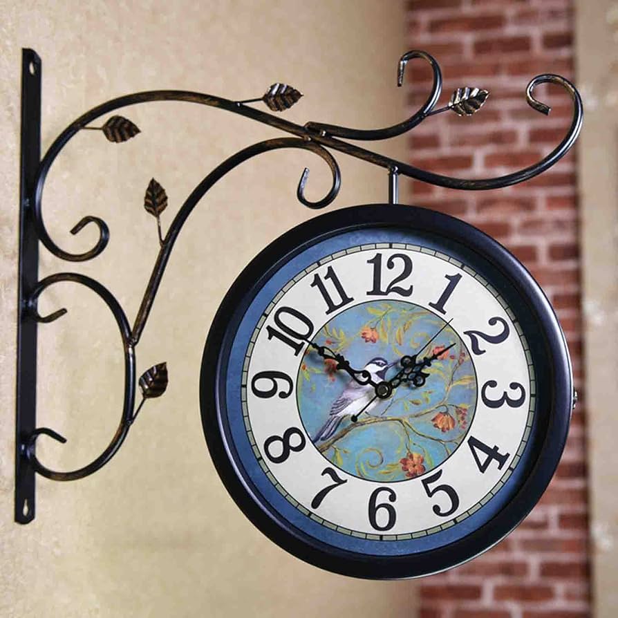 Amazon.com: TANGZIXIN Retro Double-Sided Wall Clock, Double
