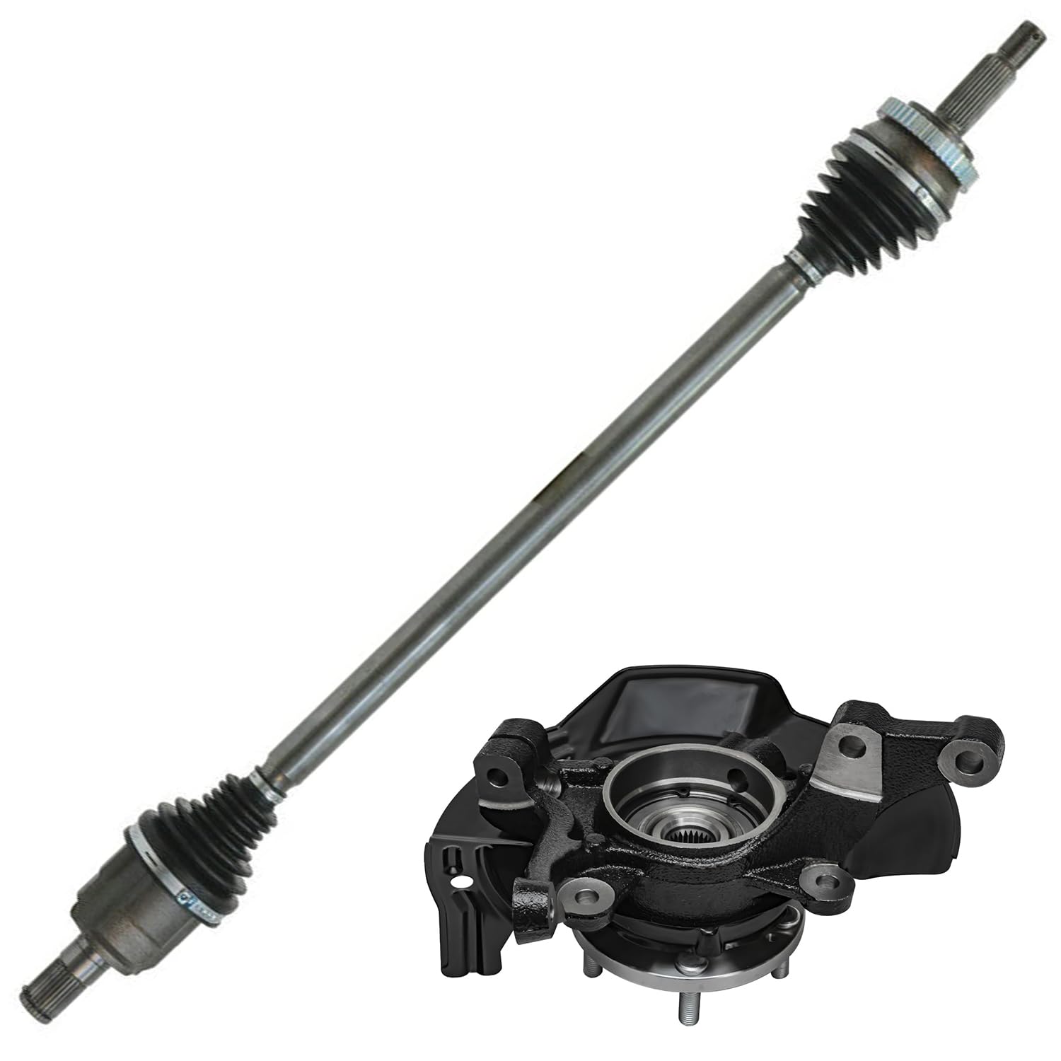 Detroit Axle - FWD Front Right Steering Knuckle &amp; Wheel Hub Bearing CV Axle
