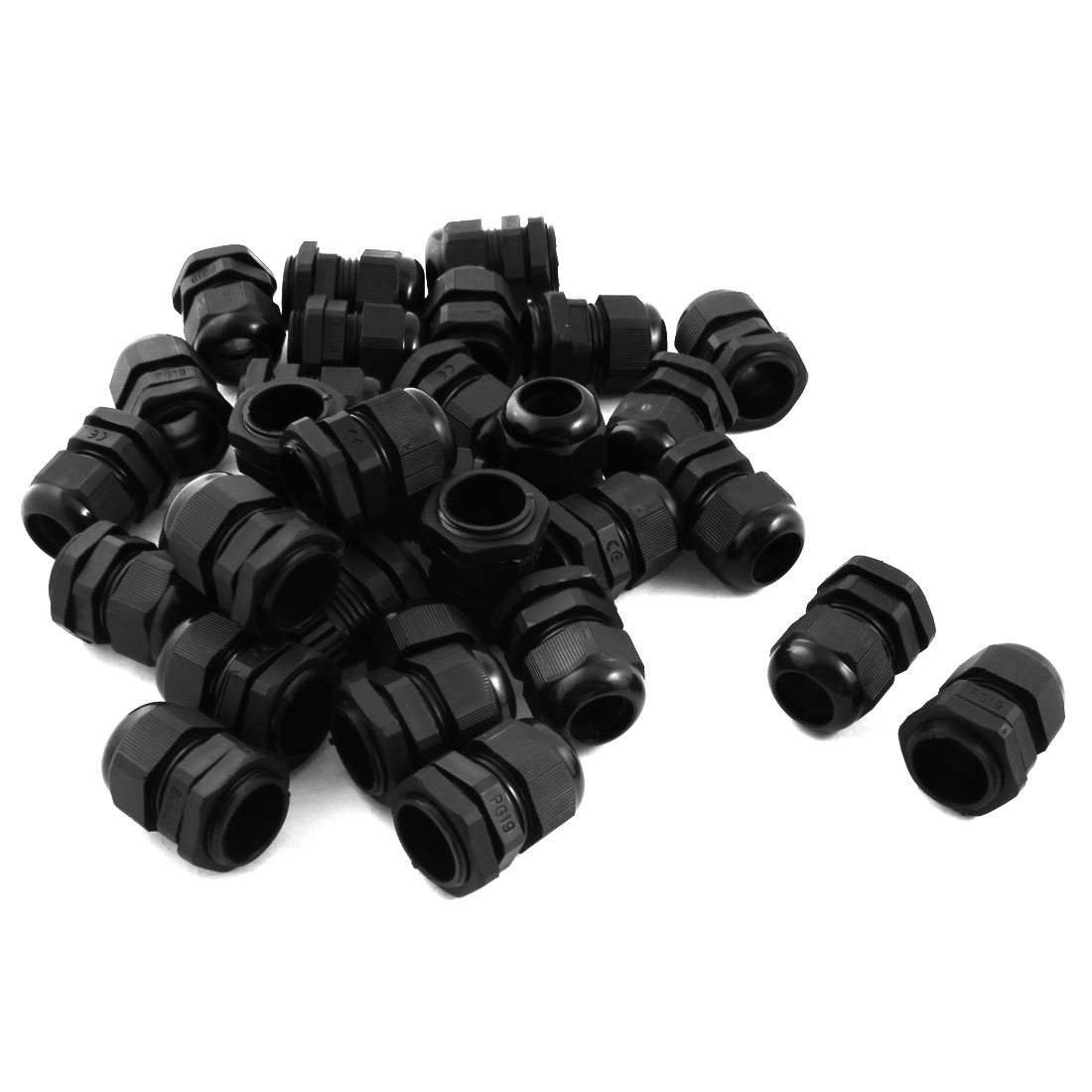 Aexit 30pcs Waterproof Transmission Cable Range PG19 12-15mm 24mm Thread OD Cables Gland