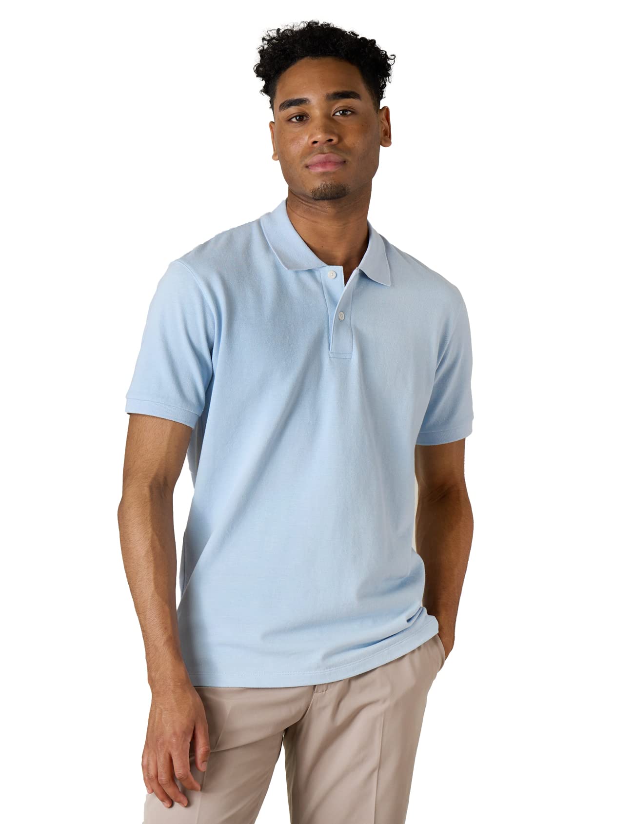 LAPASA Polo Manga Corta Hombre 100% Algodón de Piqué Estilo Clásico Relajado Camiseta Casual con Franja Negocio Golf Deporte Verano M19