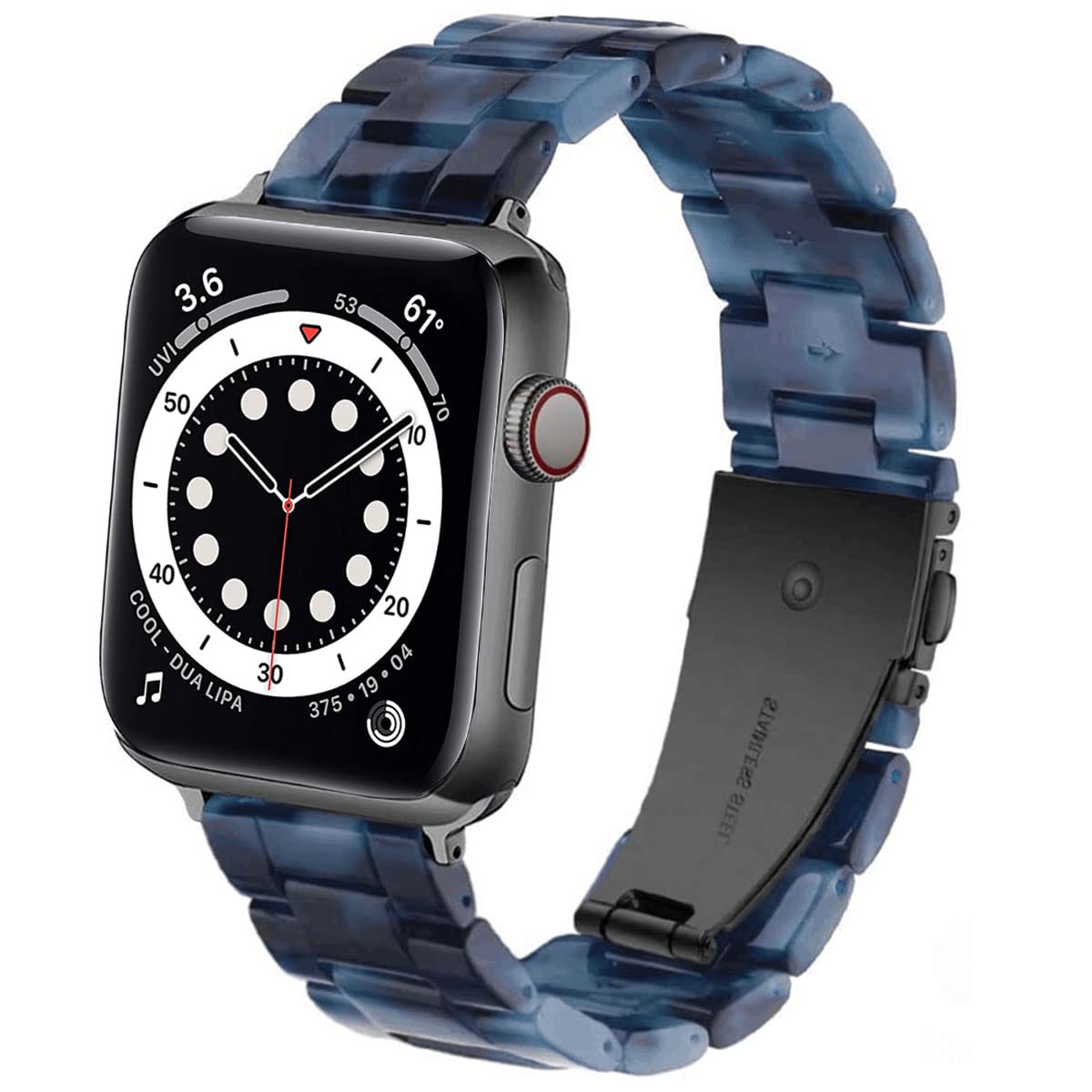 DEALELE Bands Compatible with Apple Watch 49mm 46mm 42mm 45mm 41mm 44mm 40mm 38mm, Colorful Resin Replacement Strap for iWatch Series 10/9 / 8/7 / 6/5 / 4/3 / Ultra/SE Women Men — view 27