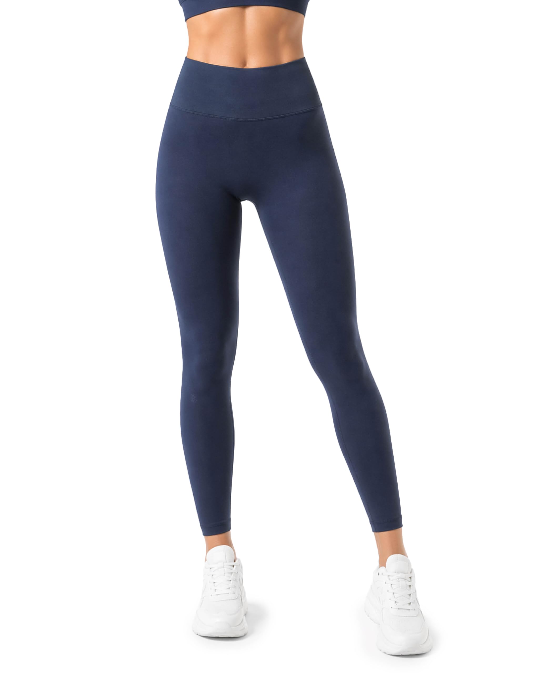 Risalti Women's Flat Belly Leggings – High Waisted Leggings, Women's Clothing in Seamless Microfibre, Made in Italy, blue, XXL