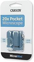 Vista 7 de Carson MicroMini 20x Microscopio de bolsillo para adultos, linterna UV y LED, azul (MM-280B)