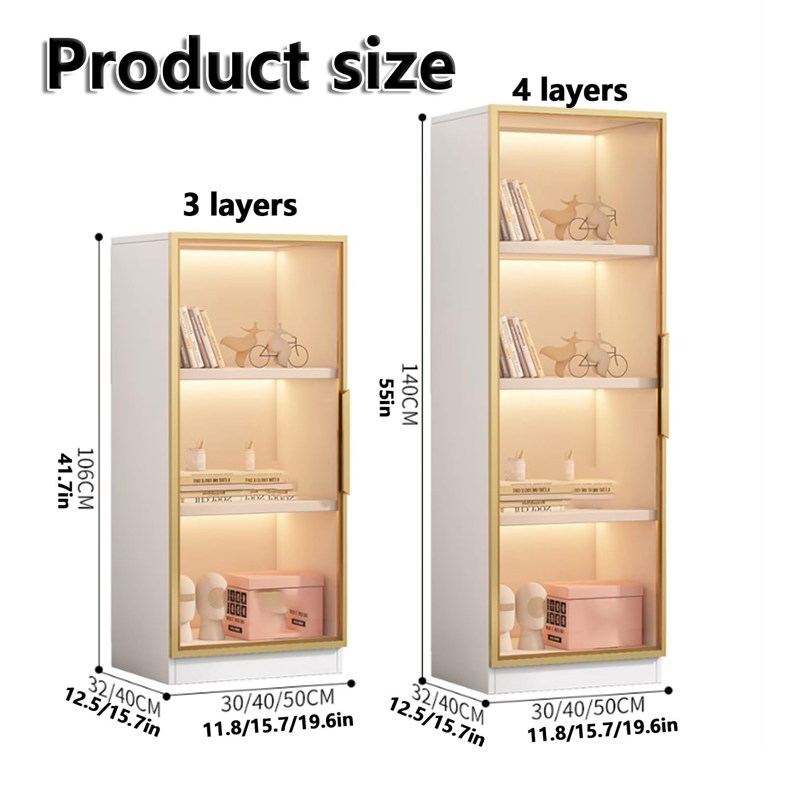 Vitrina con puertas de cristal, estantes esquineros para coleccionables, juguetes y libros, organizador de gran capacidad para sala de estar