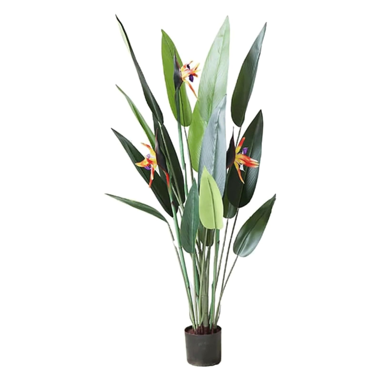 HCZKIUJY Potted Artificial Trees Bird Of Paradise Faux Plant 4.5 Feet Fake Tree Indoor and Outdoor Fake Plants Evergreen All Seasons