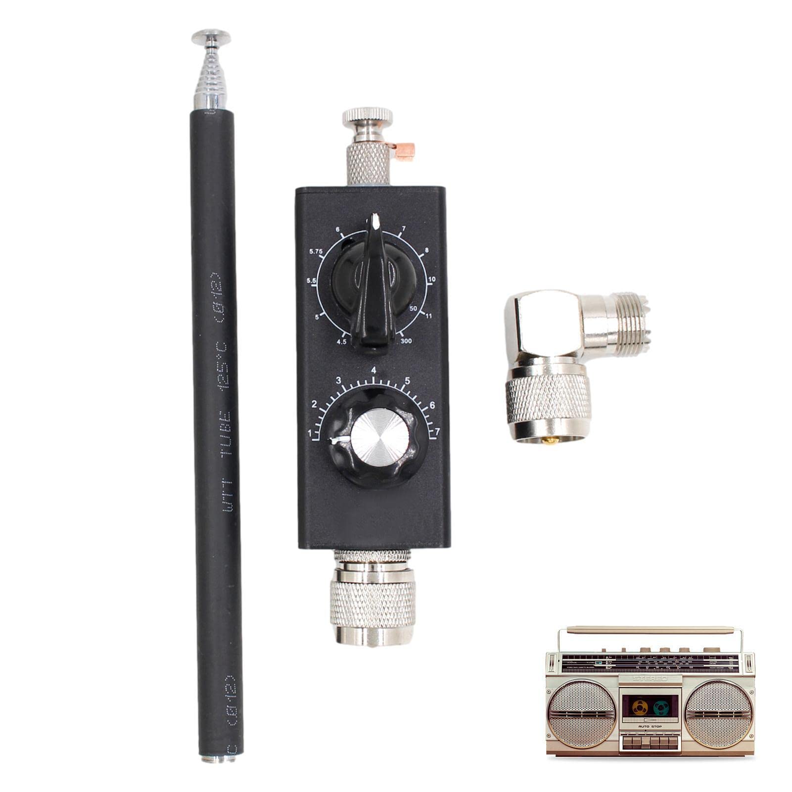 Antena interior FM | Antena de radio de bolsillo,Antenas de banda completa para recibir frecuencias UHF VHF, superior con conector macho M4 Abbto