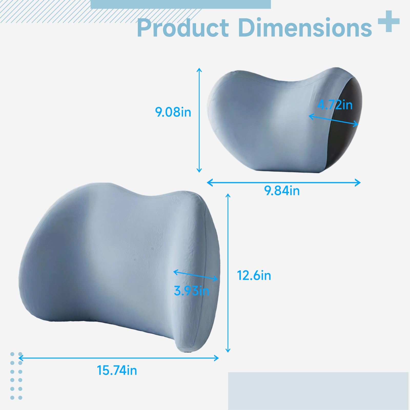 Set di cuscini in memory foam, poggiatesta e supporto lombare per il massimo comfort durante lunghi viaggi
