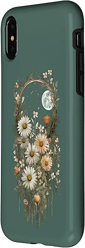 Miniatura 8 de Funda de fondo para iPhone 13 Pro Max Boho Moon Wildflower Floral on Sage Green