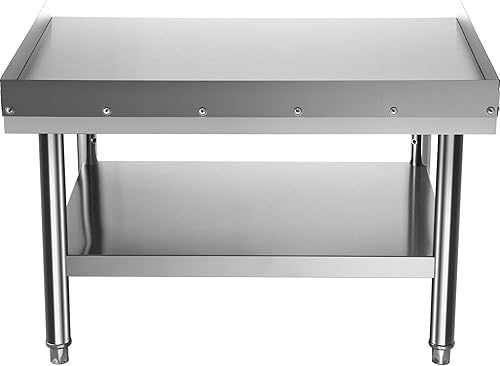 Miniatura 10 de VEVOR Soporte de parrilla de acero inoxidable, mesa de acero inoxidable de 36 x 30 x 24 pulgadas, mesa de soporte para parrilla con estante inferior