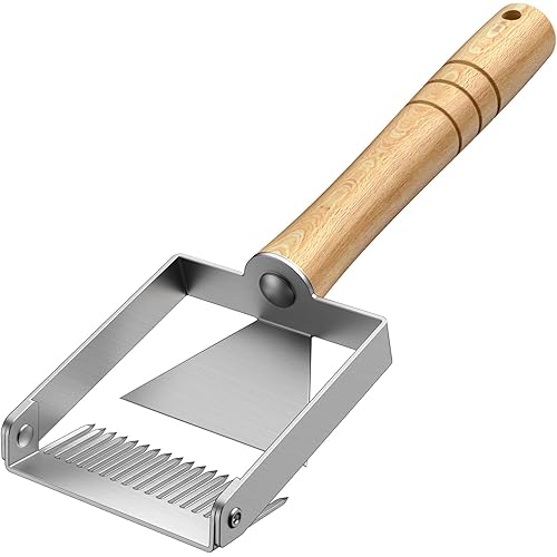 Uncapping Scraper Stainless Steel,Adjustable Tine Hive Scraper Tool Wooden Handle Honeycomb Honey Fork Uncapping Tool,Beekeeping Beekeeper Equipment Tool (MIN Normal Type)