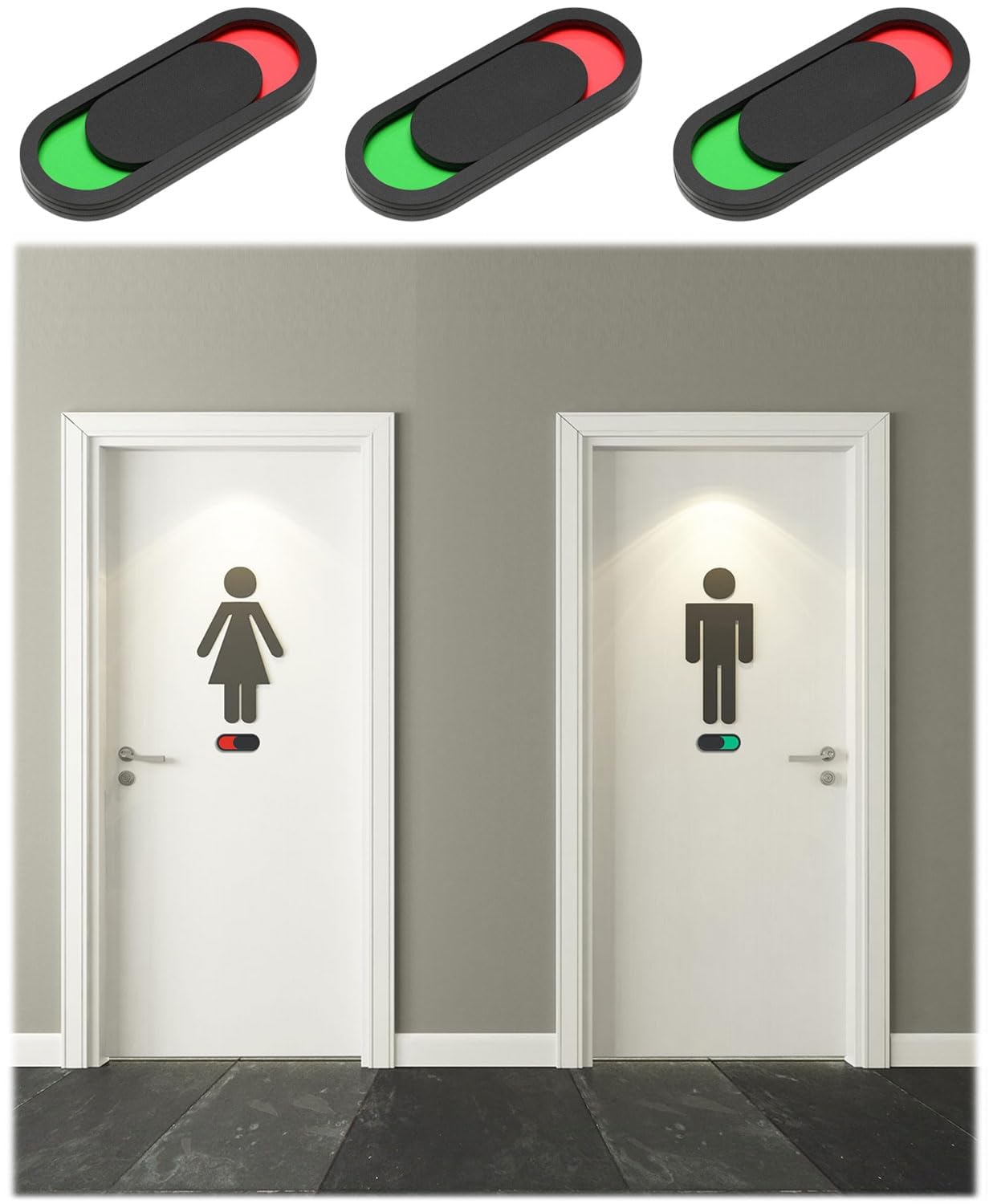 Cartelli Scorrevoli Occupato/Libero Per Porte - 2 Pezzi Con Adesivo, Per Bagni E Uffici - Foto 4