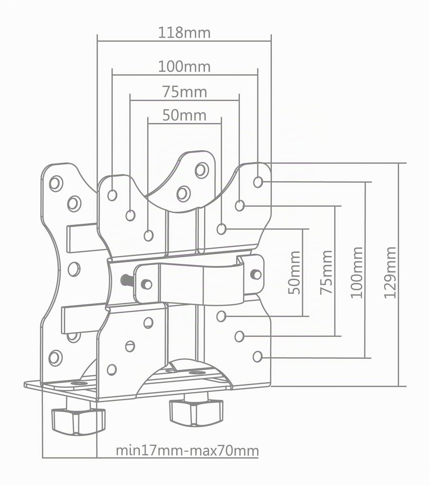 ICY BOX Support mini-PC Acier Noir VESA 5 kg IB-MSA102-VM