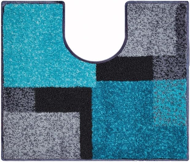 Alfombra de baño 50x60cm turquesa ATALA de diseño suave y firme