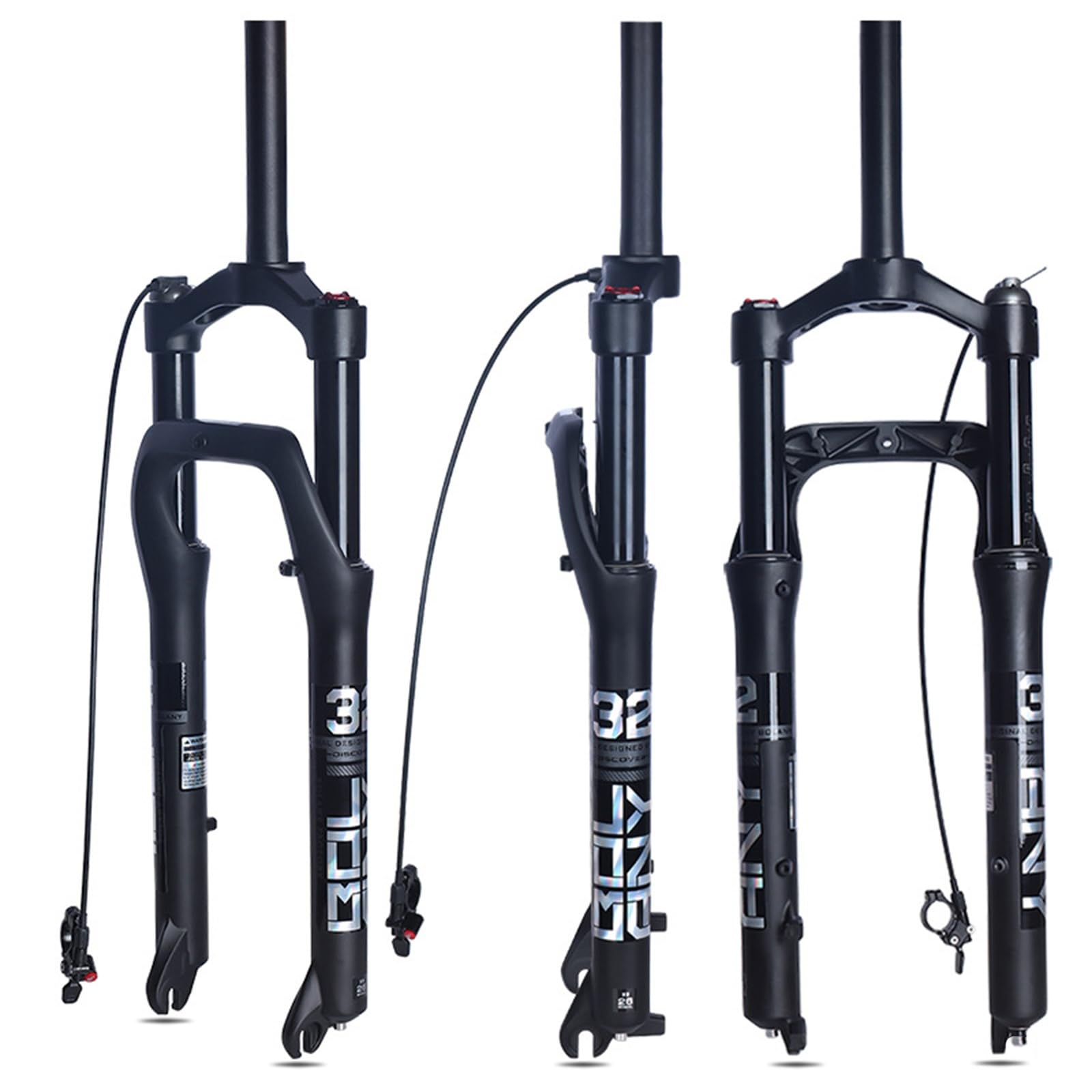 AZQOHMIS 20/26x4.0'' Fat Bike Suspension Fork Snow Bike Front Fork Travel 135mm Bike Air Fork Manual/Remote Lockout QR 9mm
