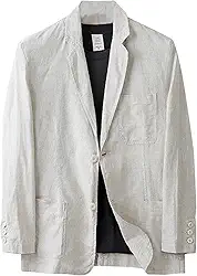 Blazer masculino de linho com dois botões, jaqueta esportiva, leve, blazers de cor sólida