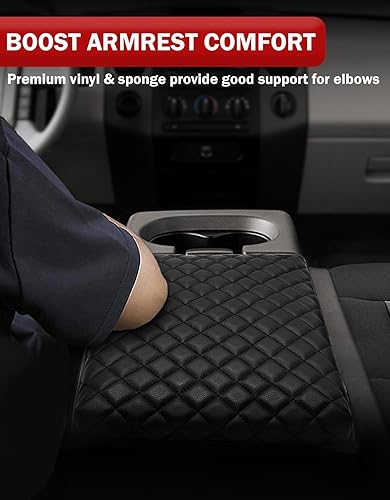Miniatura 4 de Funda para consola central de automóvil para Ford F150 2004-2010 402040 asiento de salto dividido, cojín de consola, protector de apoyabrazos, cuero