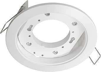 ledscom.de Deckeneinbauleuchte ZOBE, weiß semi-glänzend, rund, 107mm Ø, 1x GX53 max. 25W, LED, Dünn, Leuchte, Einbauleuchte, Einbaurahmen, Einbauring, Einbauspot, Rahmen, Decke, Einbau