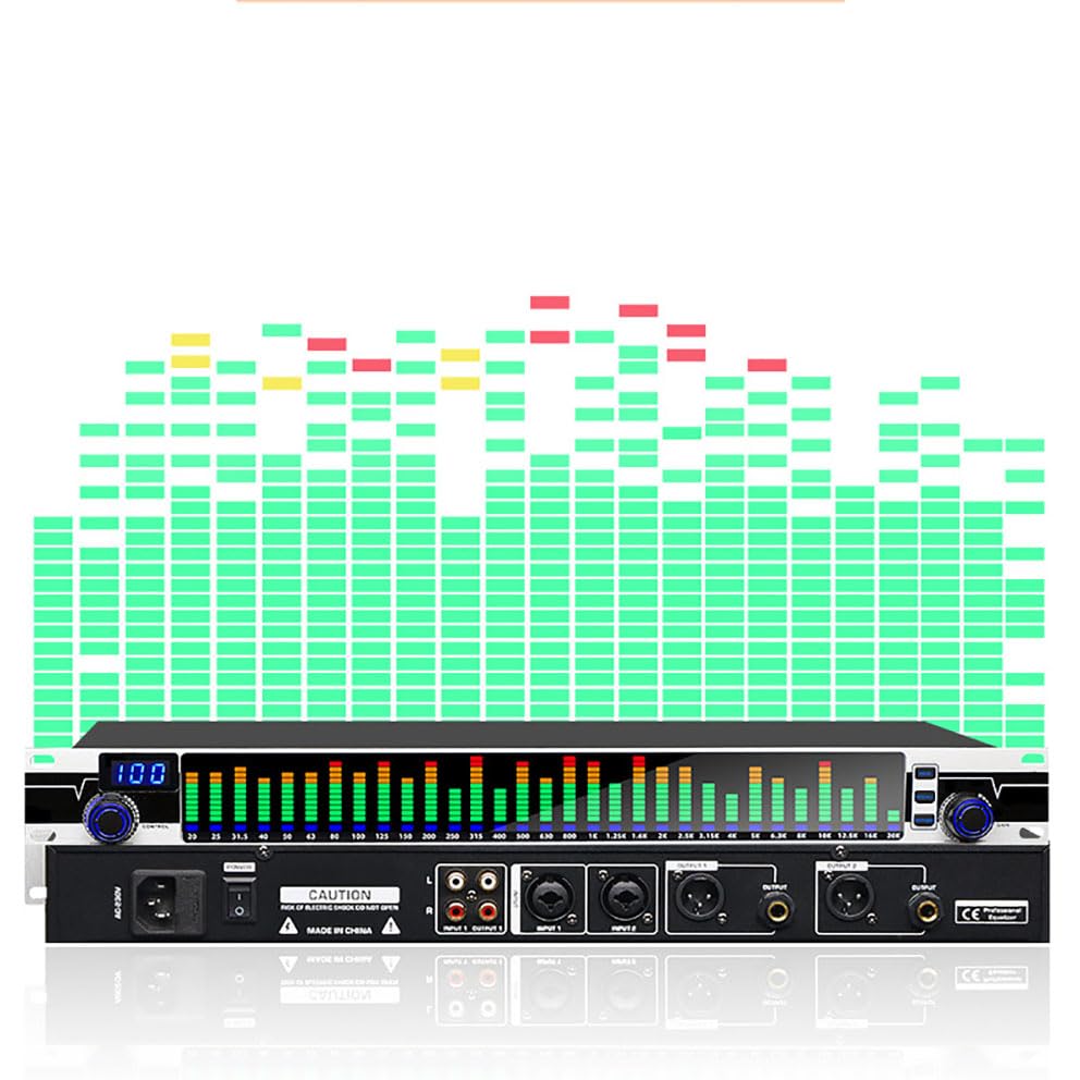 Ecualizador de Audio, Ecualizador Gráfico DSP de 31 Bandas, con Pantalla LED Mejorada y Función de Guardado de 10 Modos, para Sistemas de Audio Domésticos y KTV, Modelo EQ777 miniatura 1