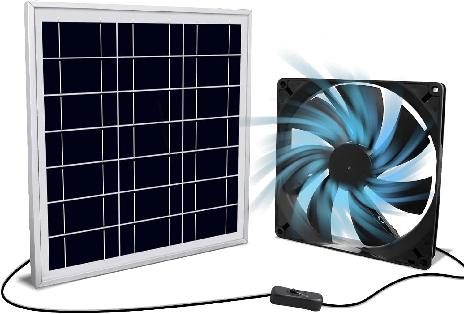 Solar Powered Fan Kit 7 inch Solar Fan for Chicken Coop, Shed, Greenhouse, Outside, Solar Exhaust Fans Solar Panel Fan for Dog Pet Houses