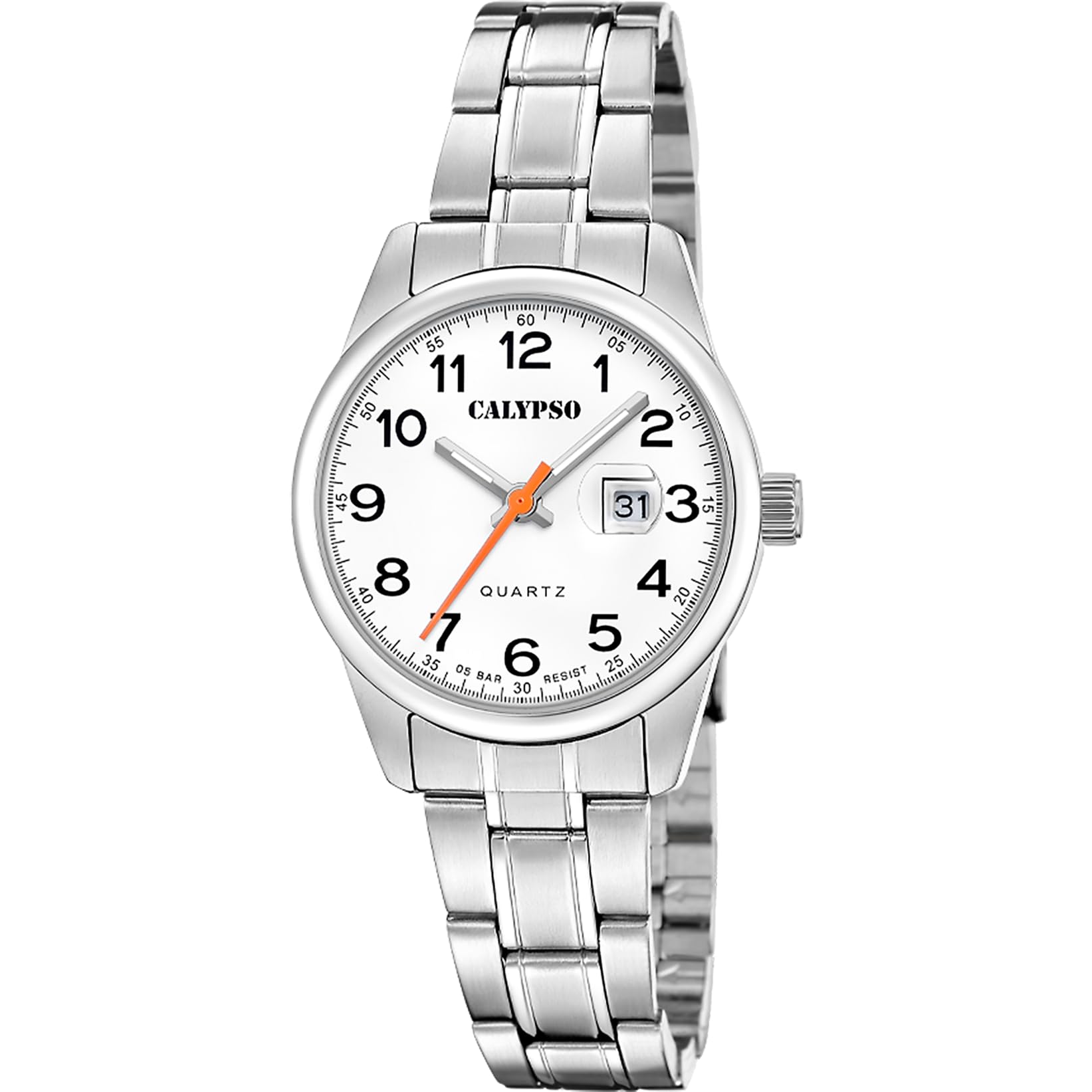 Calypso Women's   White Junior Silver Stainless Steel Watch K5873/1 , BrandAlley