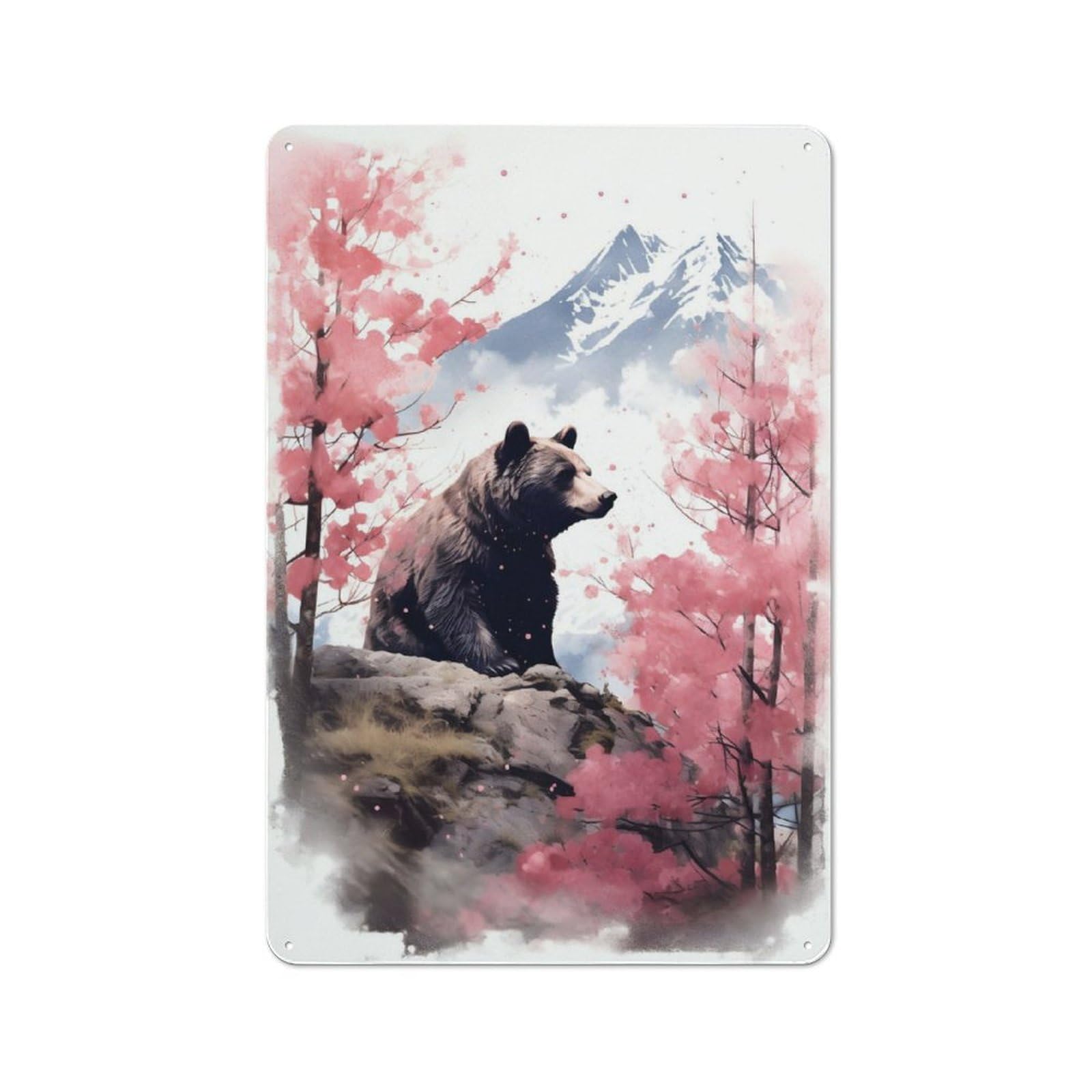 Bear Shed Style Metal Wall Decor 30x20cm, Tin Sign for Conservatory, Home Bar Or Utility Room