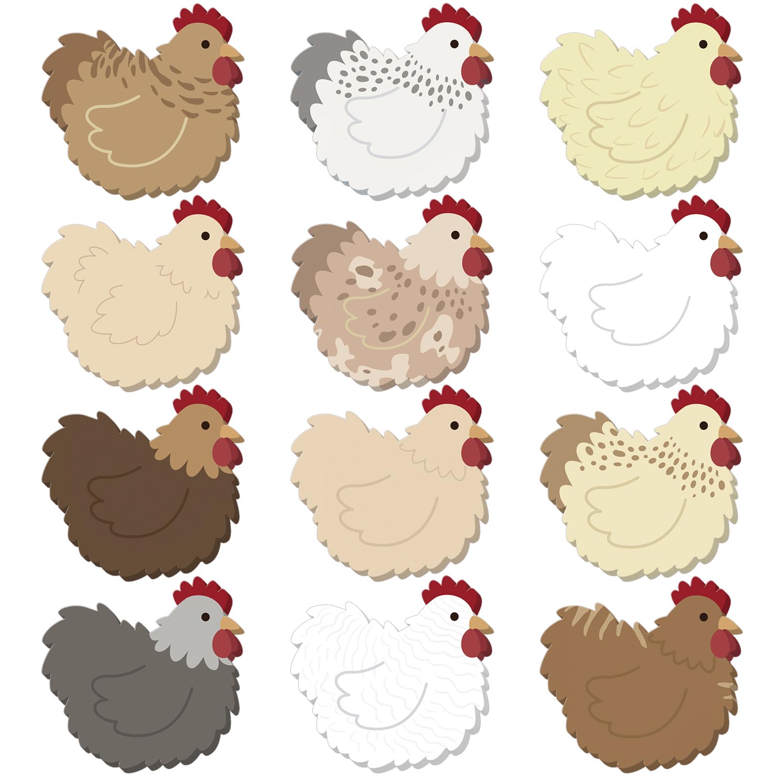 Yinder 24 Pads Chicken Sticky Notes Kawaii Self Adhesive Memo Pads Bulk