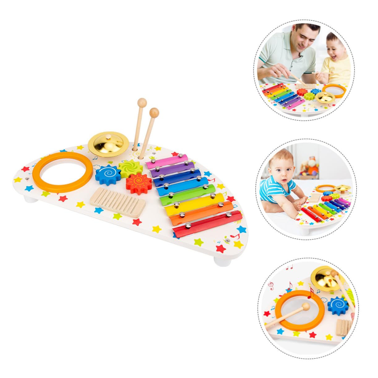 iplusmile Xilofono in Legno per Anni Giocattolo Percussione Educativo Strumento Musicale Sicuro e Durevole Gioco Montessori per Sviluppo Sensoriale e Creatività