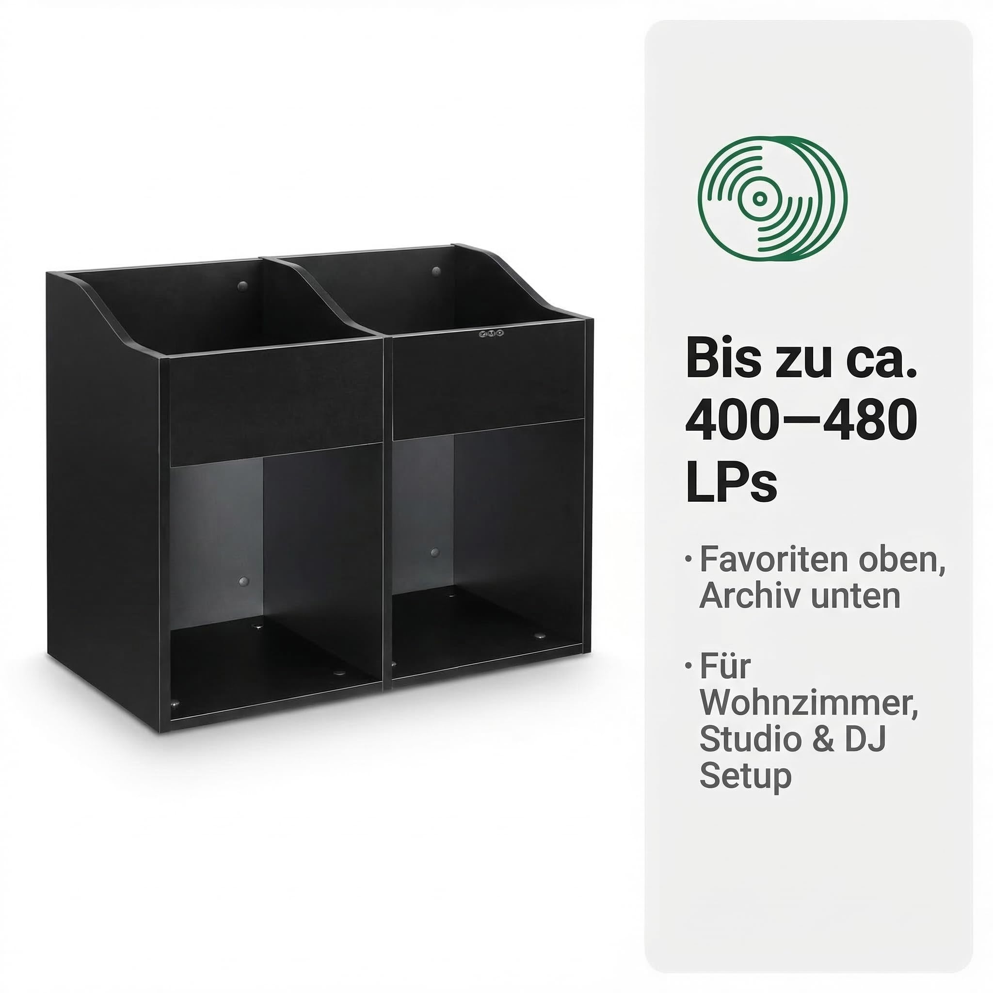 ZOMO Mobiletto per Vinili Vs-Box 200/2 Nero