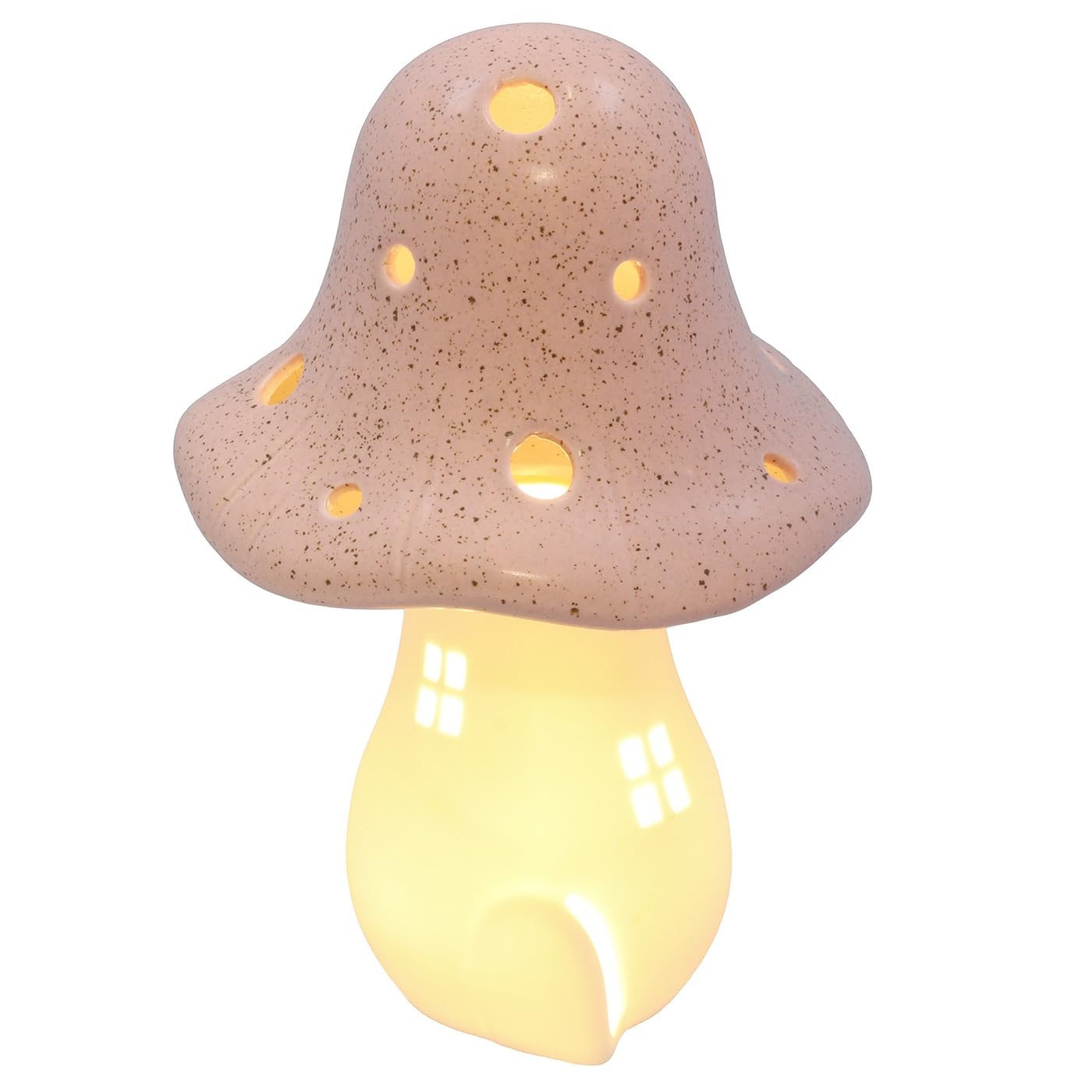 Shudehill Giftware Pink Mushroom Glow Led Light Up House Mini Lamp Ornament - Grey, Sage Or (Pink)