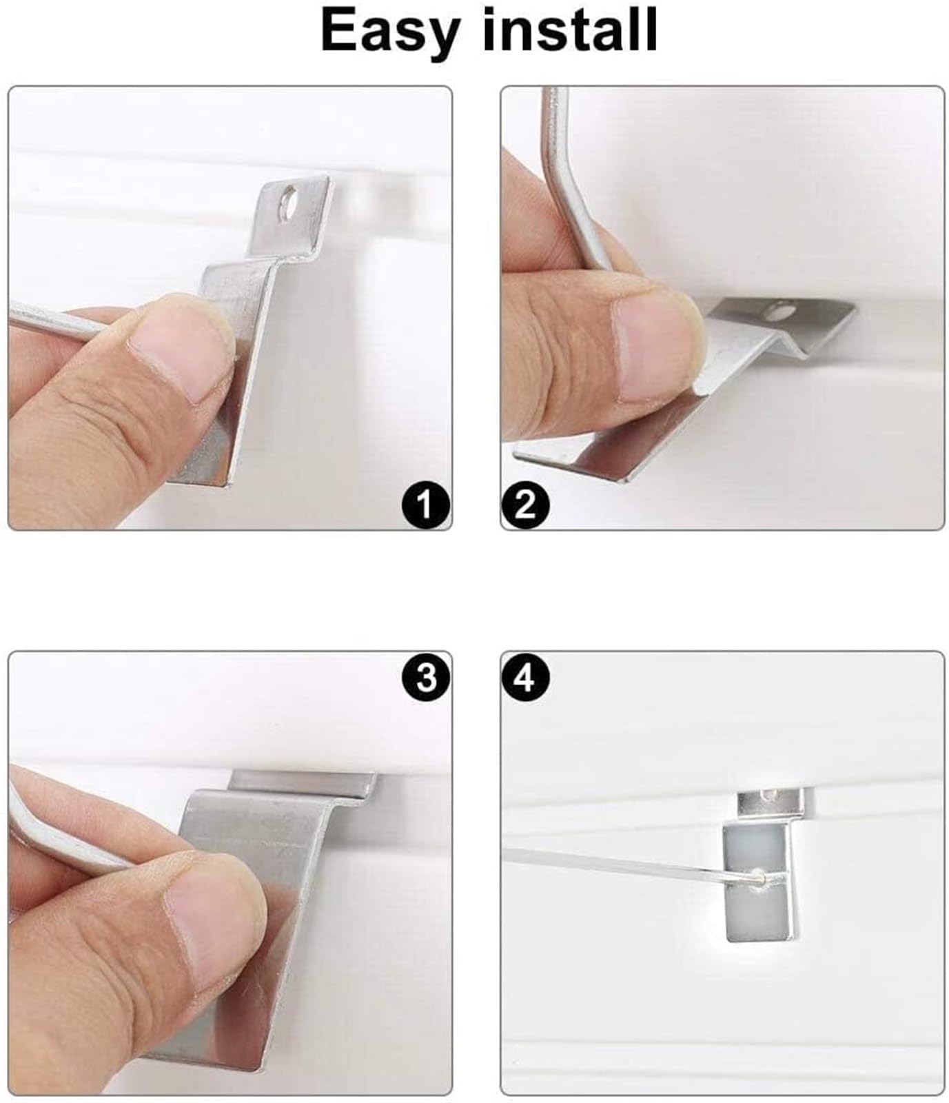 Stecktafelhaken, 9,8-Zoll-Lamellenwandhaken, Display-Panel-Haken, 30 Stück Lamellenbretthaken for Paneele, handelsübliche Lamellenwand-Deluxe-Haken for Garagengeschäfte, Einzelhandelsdisplays