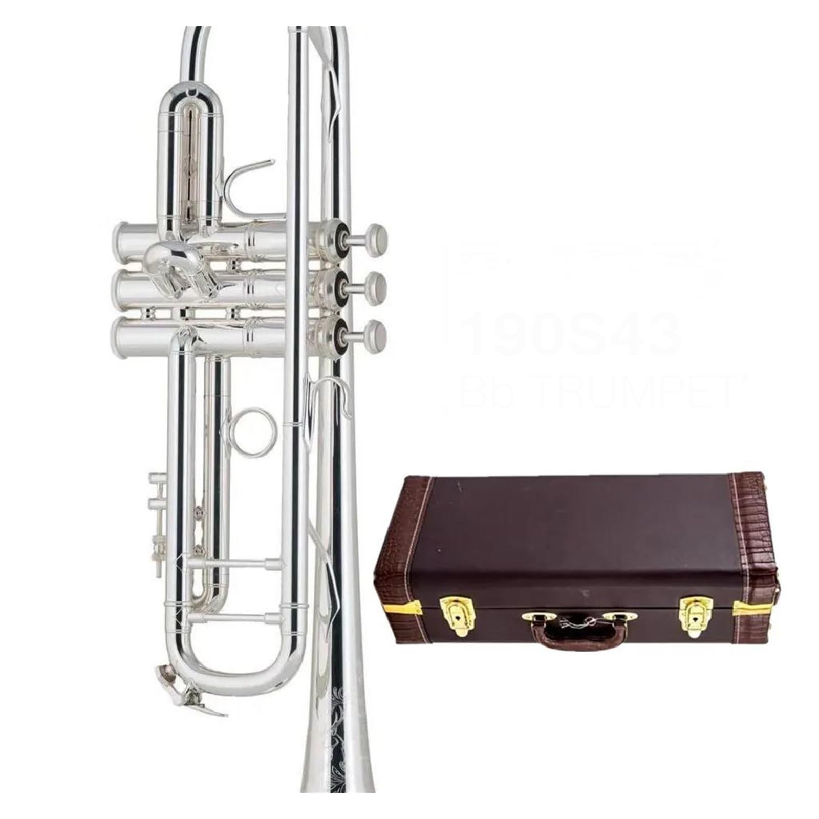 Trąbki Srebrny trąbka płaski instrument dęty mosiężny mini kieszonkowy instrument dęty dęty