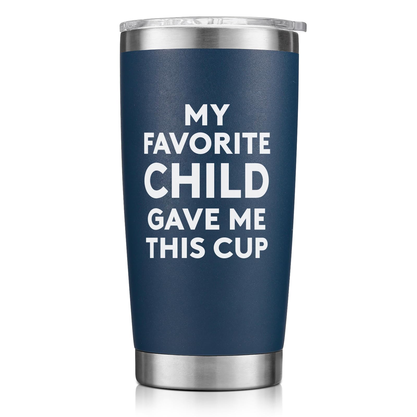 NOWWISH Fathers Day Dad Gifts from Daughter Son- My Favorite Child Gave Me This Cup Tumbler - Birthday Gifts for Men Dad Husband, 20oz Navy Blue