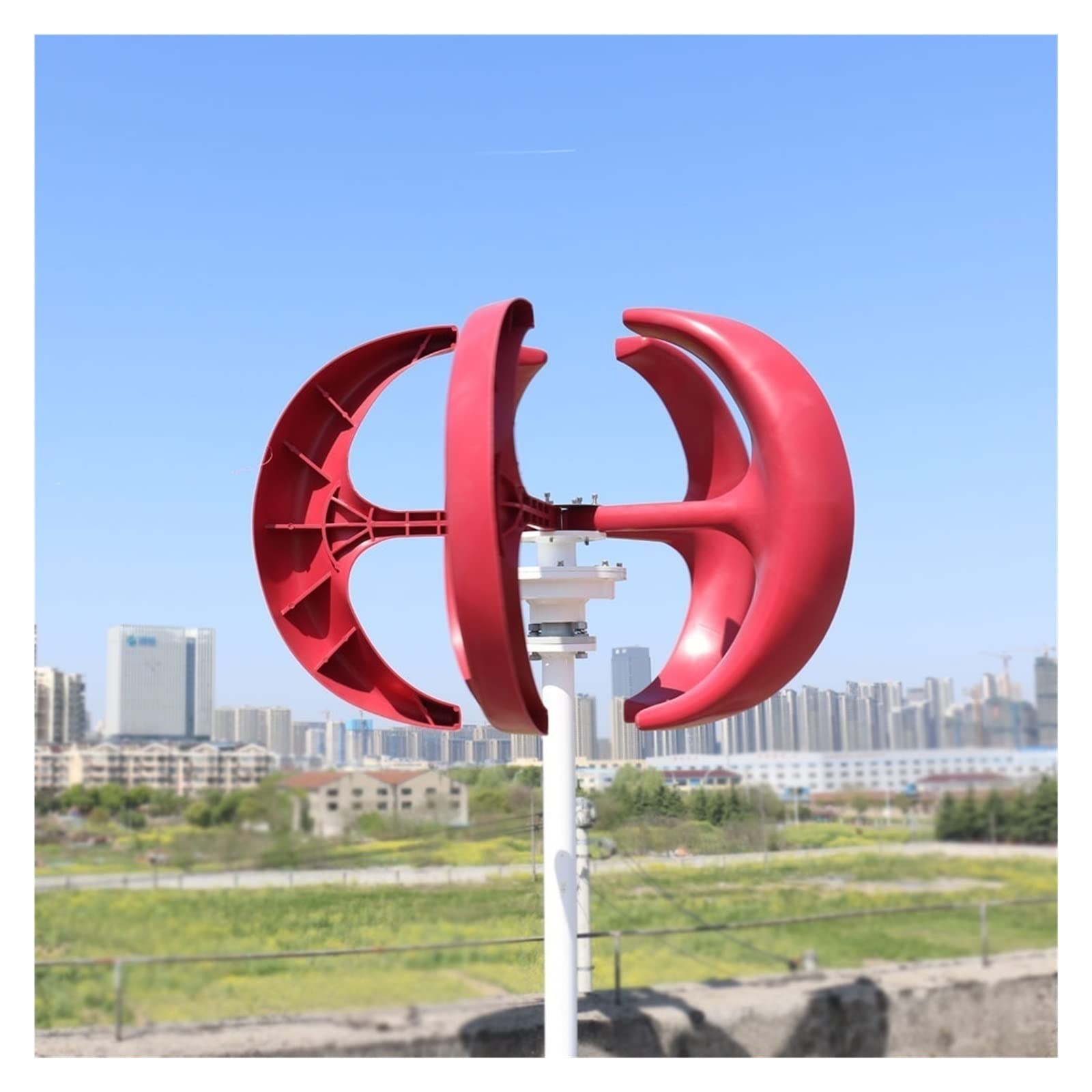Hochleistungs-Windturbinengenerator, 8000 W Windkraftanlage 12 V 24 V 48 V Vertikalachsen Windgenerator Kleine Windmühlenenergie mit MPPT-Laderegler Heimgebrauch Hohe Windenergienutzung ( Color : Whit