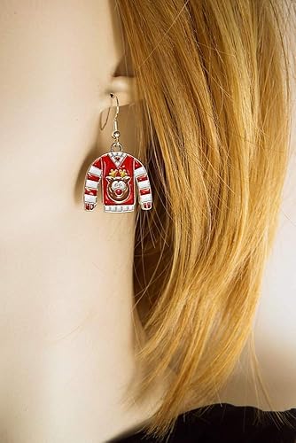 Miniatura 5 de Tacky Reindeer Ugly Christmas Sweater Metal Earrings with Silver Toned Ear Wires