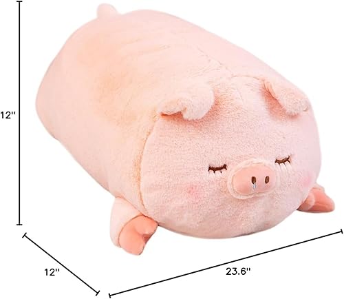 Miniatura 6 de ELAINREN Cojín de lechoncito de peluche suave con alas, peluche de lechoncito rosa ultra suave, juguete de animales de peluche esponjoso, almohada