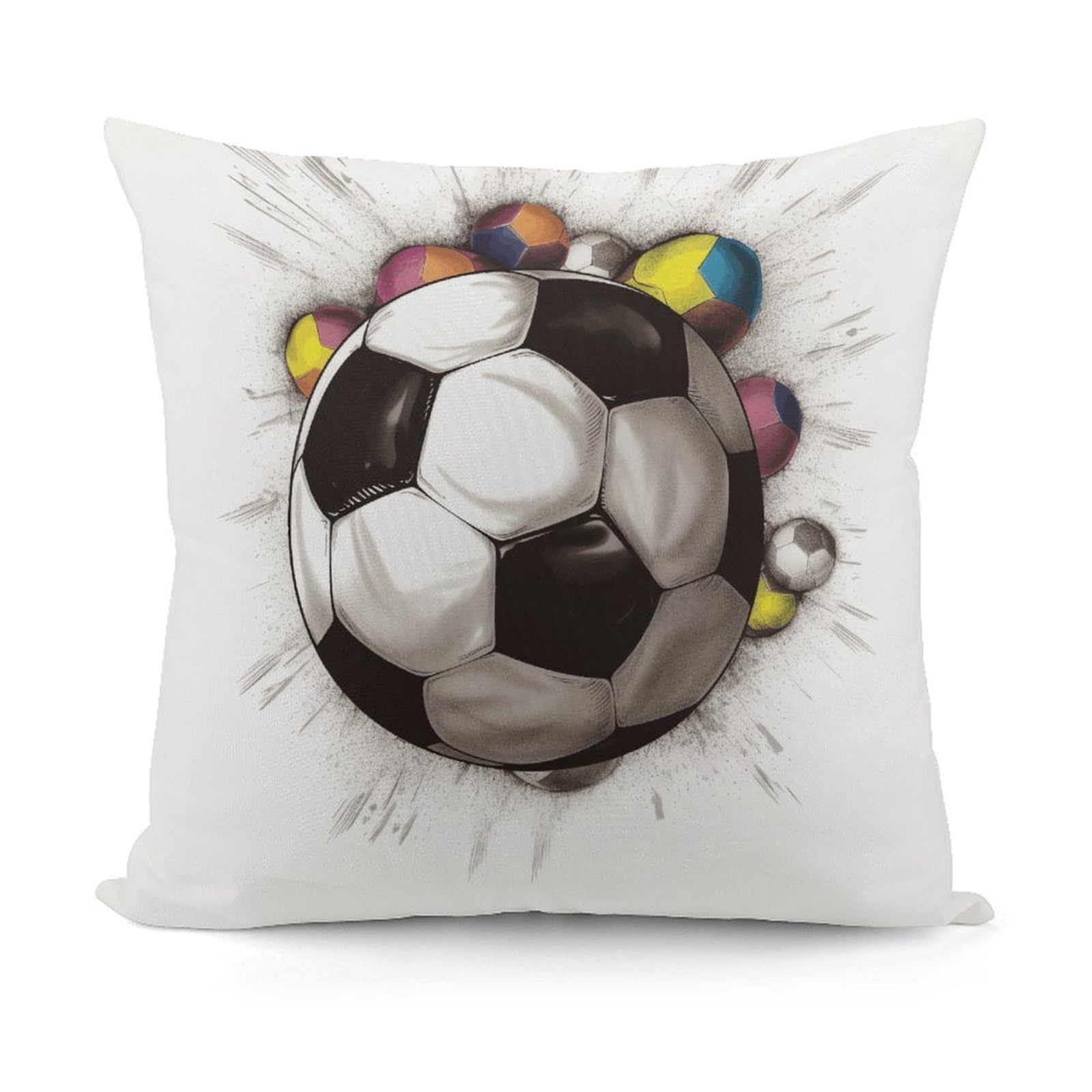 Adfgyerh Style Soccer Drawing Decorative Pillow Covers, Throw Pillow Covers Soft For All Seasons, Pillowcases For Couch Living Room Sofa Bedroom 18X18 Inch