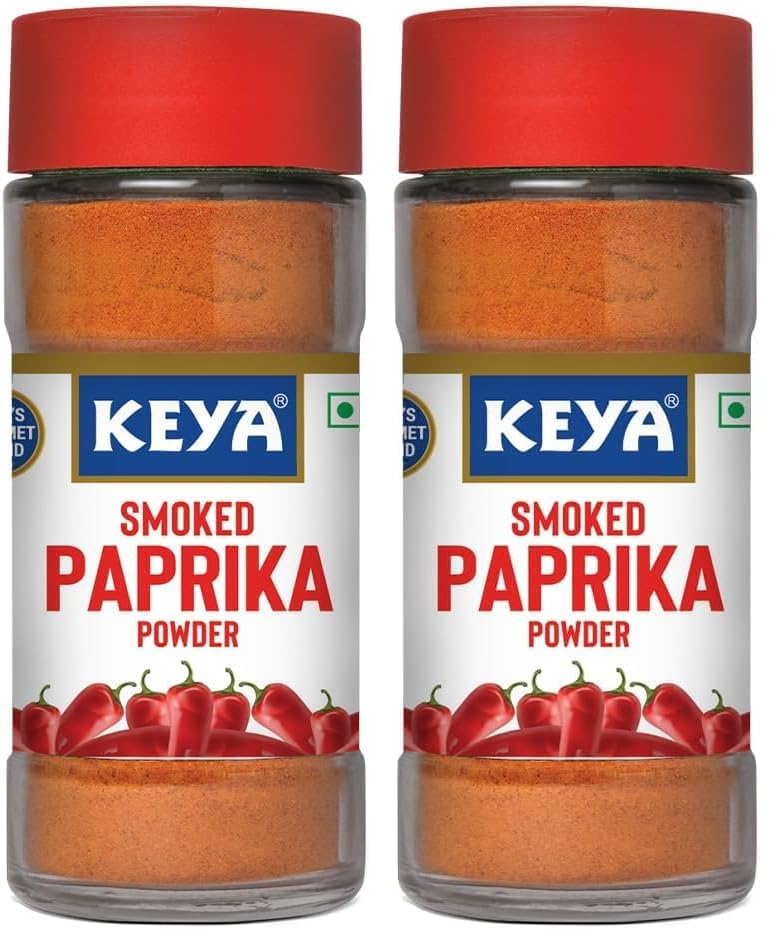 Image of Keya Smoked Paprika Powder 50g | Smoky Flavour & Aroma | Fresh & Flavourful Dried Chillies | No Artificial Colours | No Preservatives | Vegetarian (Pack of 2)