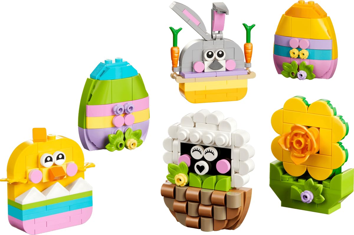 Easter Decorations – 312-Piece Spring Building Set with Bunny, Chick, Sheep, Daffodil & Colorful Eggs, Seasonal Holiday Decor Toy Gift for Kids Boys & Girls – 40890