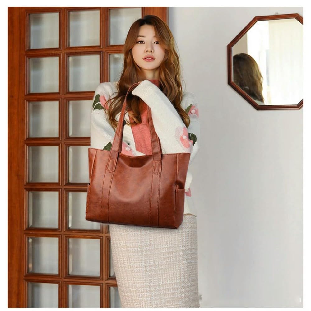 Casual PU Pelle Grande capacità Tote Borse per Le Donne Moda Tinta Unita Cerniera Femminile Borsa a Tracolla Donna Borsa a Mano