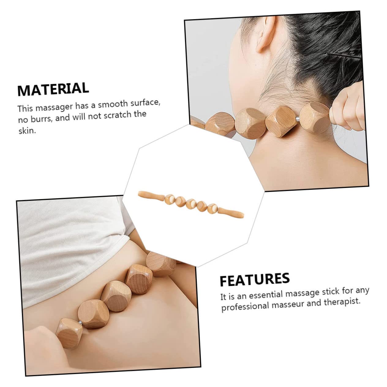 FRCOLOR 2pièces Massage Bois Multifonctionnels Outils De Fitness Pour Soulager La Fatigue Légers Et Portables