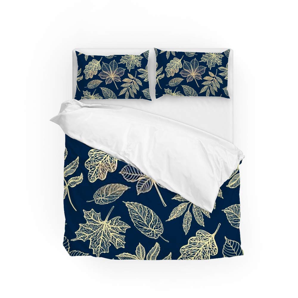 Housse de couette feuilles d'automne Queen Size anti-acariens et douce