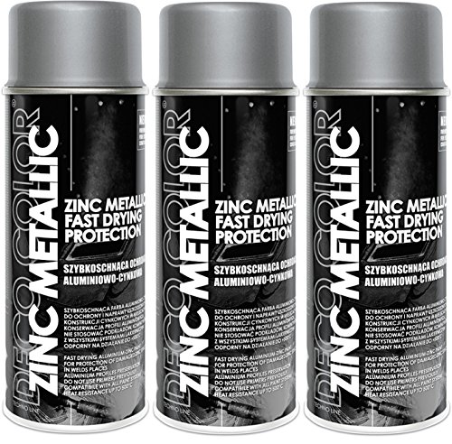 Fahrzeugteile Hoffmann 3 Stück DC ZINC Metallic 400ml Grundierung Zinkspray Rostschutz Korrosionsschutz Fahrzeugteile Hoffmann 3 Stück DC ZINC Metallic 400ml Grundierung Zinkspray Rostschutz Korrosionsschutz