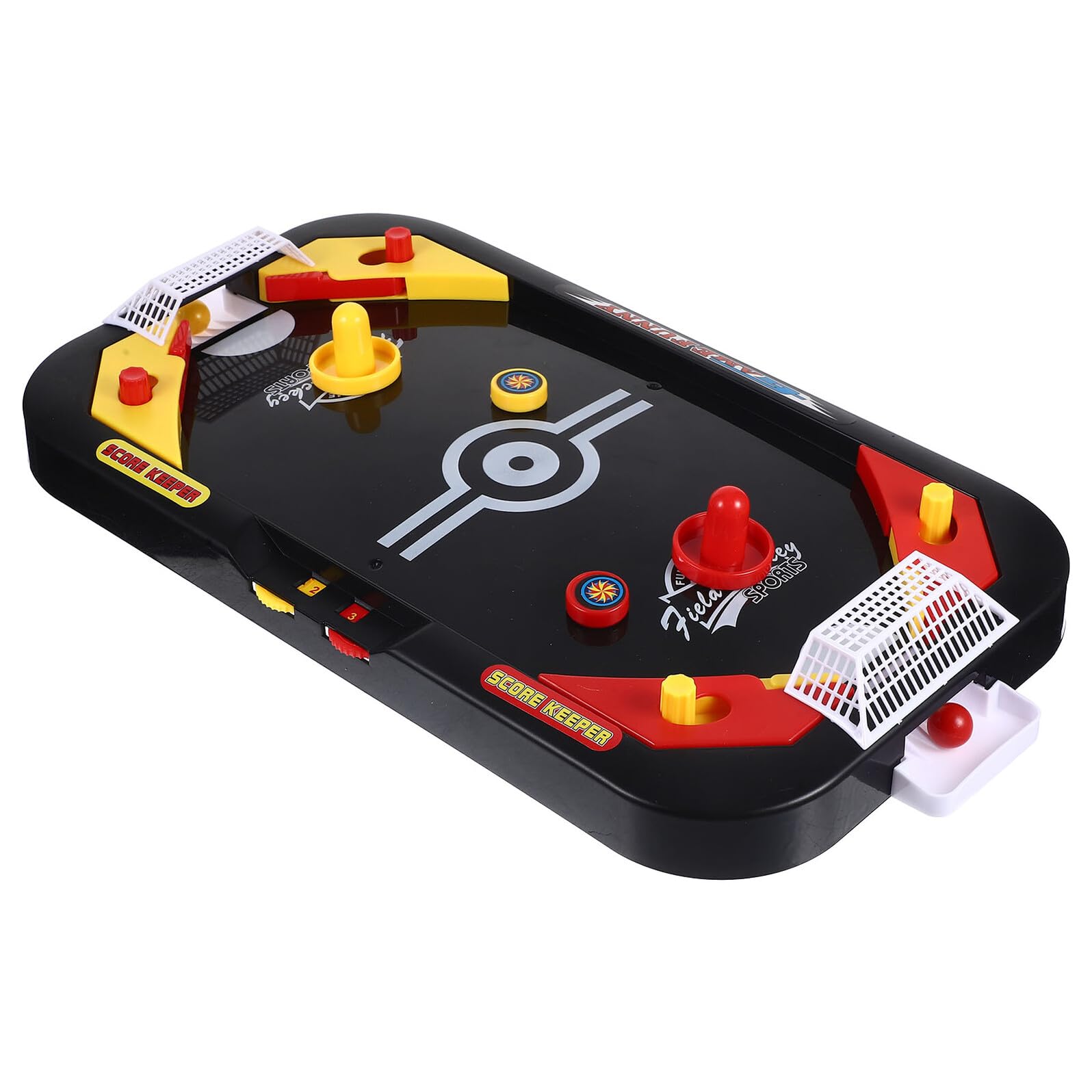 Mikinona Mini Hockey sur Glace Compétitif à 2 Joueurs Éducatif Noir en Plastique Jeu de Hockey sur Table pour Garçon et Filles Divertissement D'enfance