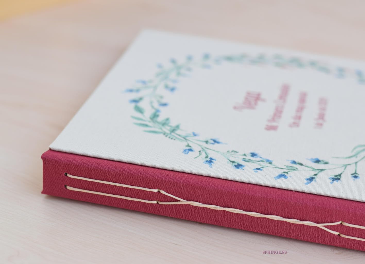 Sphinge Album de Fotos y firmas Personalizado | Portada + 1ª página | Boda Libro de Comunión Visitas | 80 páginas 40 Hojas Tapa Dura | Hojas de Papel o cartulina para Pegar y Escribir | Artesanal