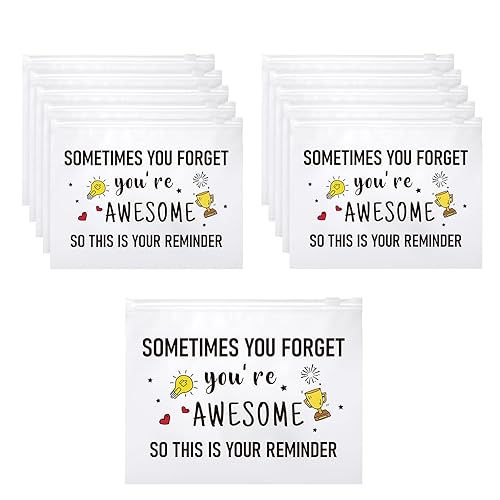 50 piezas de regalos inspiradores EVA bolsa de cosméticos para mujeres You Are Braver Awesome Makeup Bag Mini Neceser con cremallera regalo de