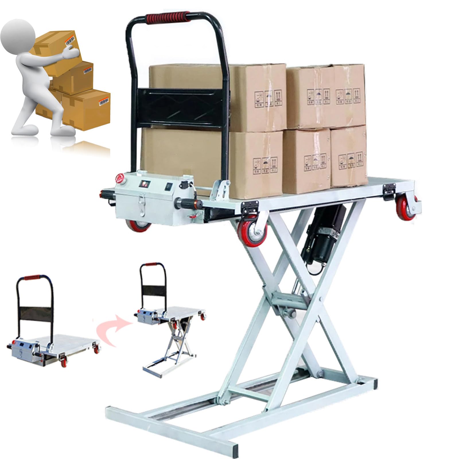 Hydrauliczna platforma podnosząca, hydrauliczny wózek podnoszący stół, udźwig 300 kg, wysokość podnoszenia 38,6 cala, elektryczny pojedynczy stół podnoszący noż,