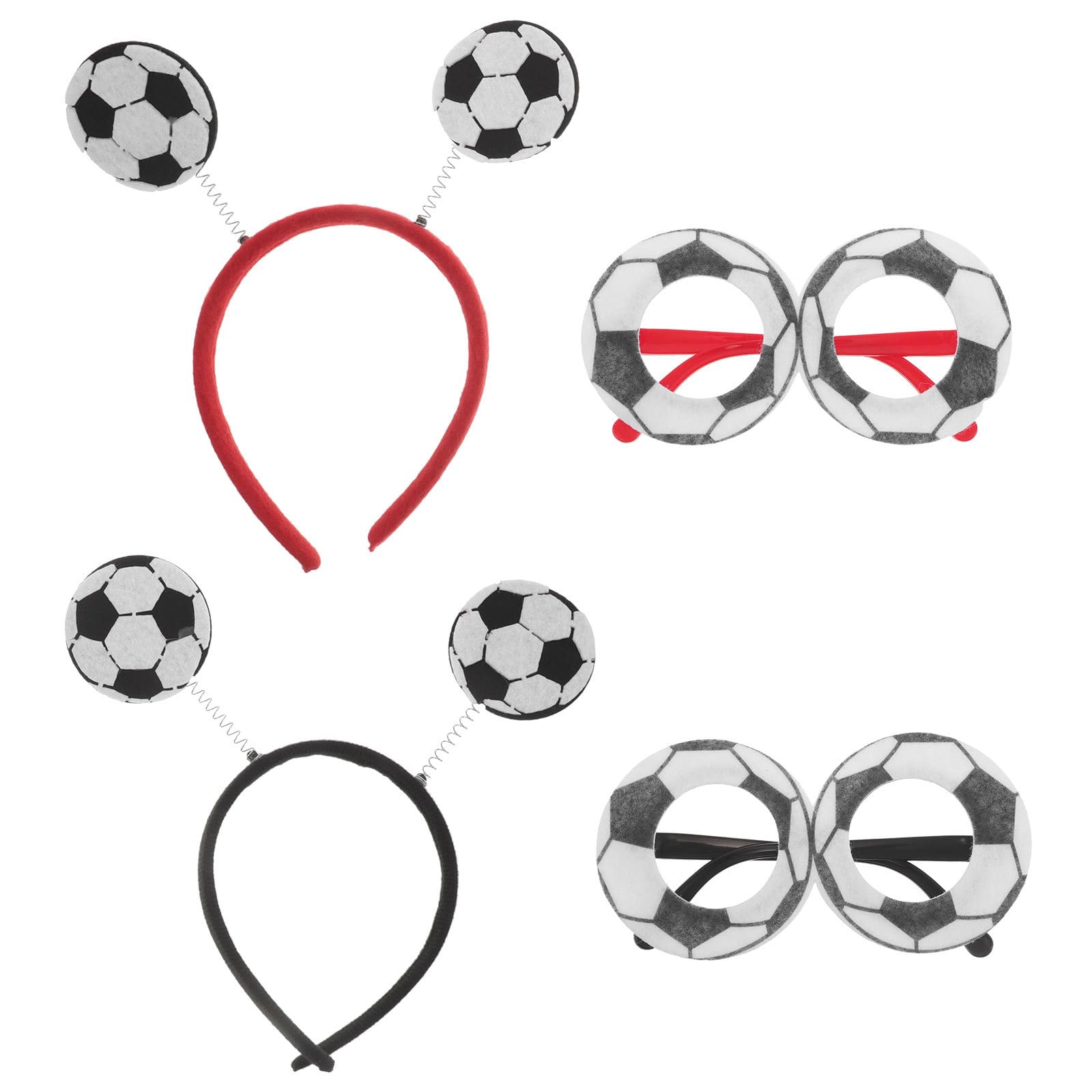 Toyvian 4 Pcs Football Party Favors Set - Funny Football Glasses & 2 Headbands for Sports Fans | Funny Costume Accessories for Stadium Events & Sports Themed Birthday Decorations